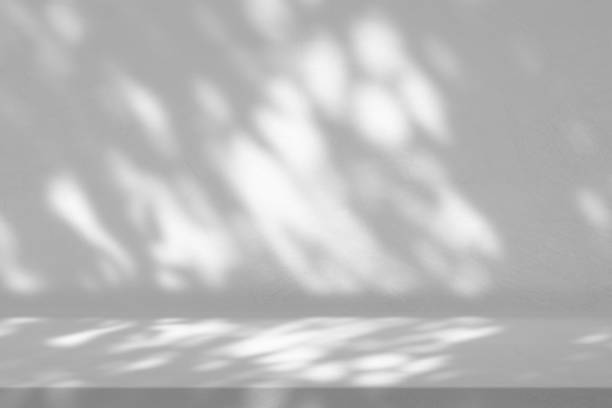istock Concrete Table with Nature Shadow on Loft Wall Texture Background, Suitable for Cosmetic Product Presentation Backdrop, Display, and Mock up. 1440781621