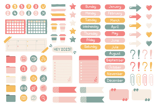 Stickers for day planner.