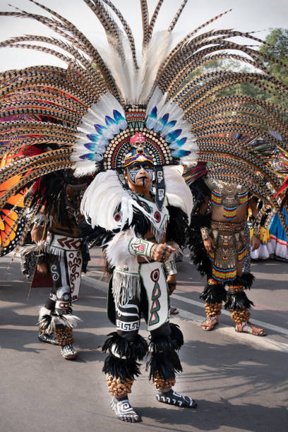 Portrait of a shacshas dancers on Huaraz, in Peru