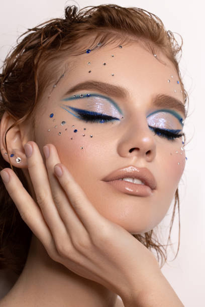 istock Beautiful woman with bright make-up 1440787431