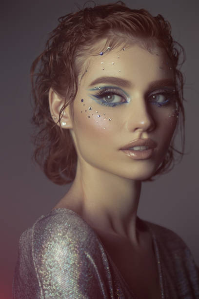 istock Beautiful woman with bright make-up 1440787468