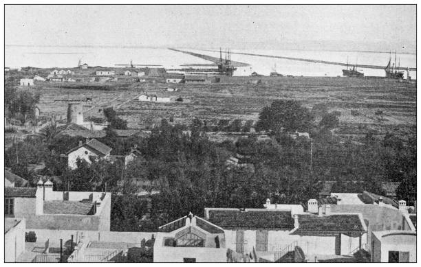 istock Antique image: Agriculture in Tunisia, Canal in Tunis 1440789184