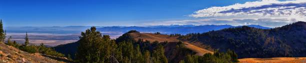 The Great Salt Lake from Deseret Peak views hiking Stansbury Mountains, Rocky Mountains, Utah. United States. The Great Salt Lake from Deseret Peak views hiking Stansbury Mountains, Rocky Mountains, Utah. United States. tooele stock pictures, royalty-free photos & images