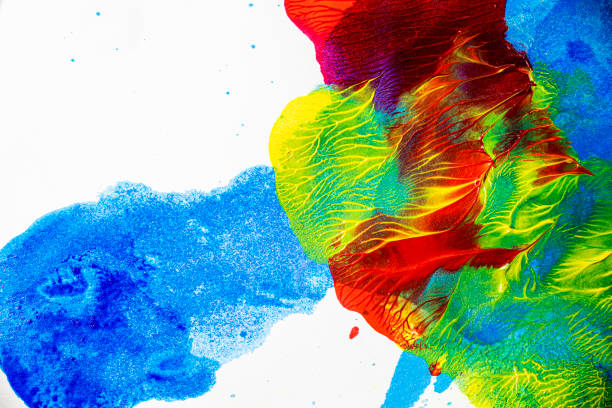 istock Texture created with acrylic paint mixed with organic and whimsical shapes perfect for backgrounds 1440797964