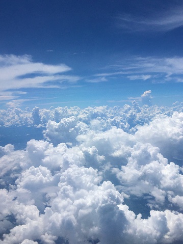 Aerial view of the clouds below