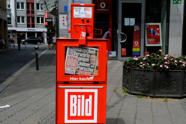 Newspaper kiosk in center of Nuremberg, Germany on  July 23, 2022.