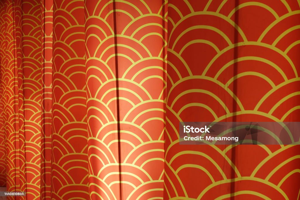 Close up Red Chinese Lantern Background. Abstract Stock Photo