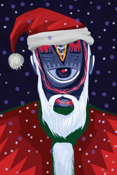 Vector illustration of Non-Fungible Token Santa Claus