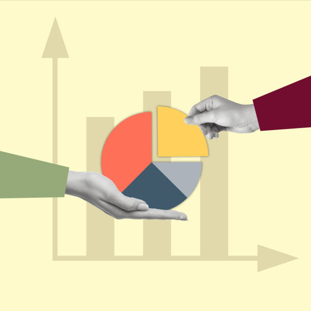 istock Art collage with hands and diagrams, graphic. 1440819923