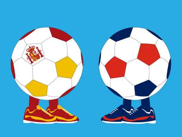 Vector illustration of Spain vs Costa Rica