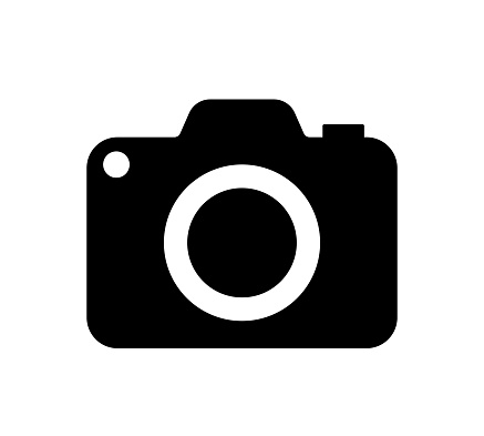 photo album icon, photography camera black icon, photo book, take a pic button, vector illustration