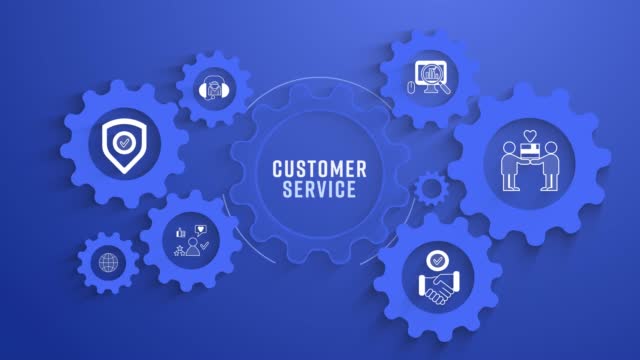 Infographic Gear Customer Service Loopable Animation