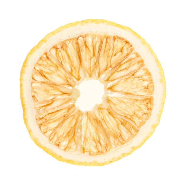 Organic Farming Dried Lemon on white background.