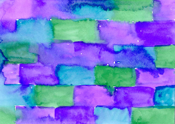 istock Watercolor paint abstract multicolored background. turquoise, green, blue and purple Spots and splashes brick and stone texture. Backdrop of Spot for packaging and web 1440851369