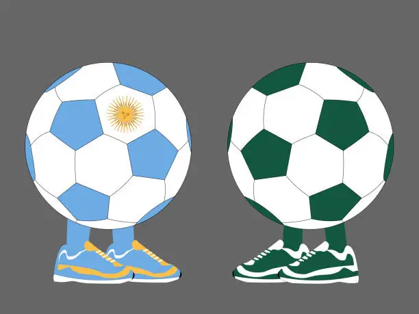Vector illustration of Argentina vs Saudi Arabia