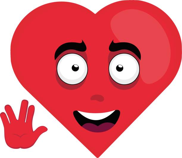 vector character cartoon heart vulcan greeting vector illustration of cartoon character of a heart with a cheerful expression and making the classic vulcan greeting vulcan salute stock illustrations