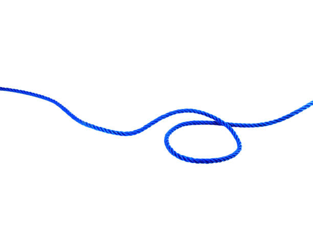 istock blue rope with knot isolated on white background. 1440866991
