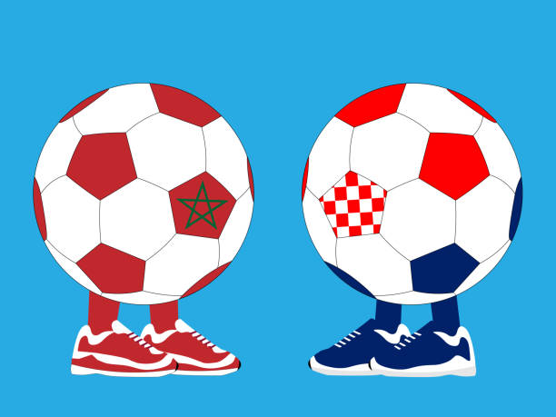 Morocco vs Croatia vector art illustration