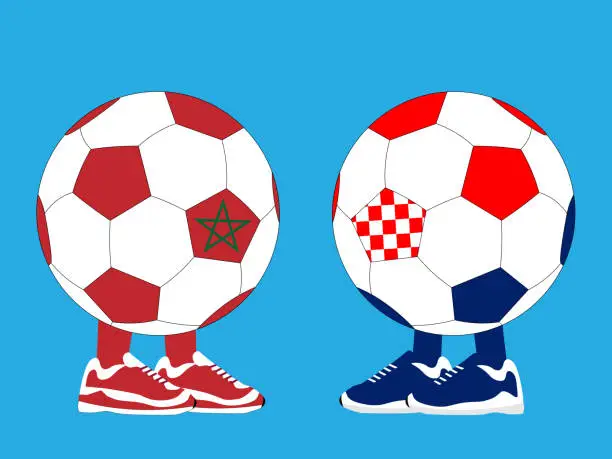 Vector illustration of Morocco vs Croatia