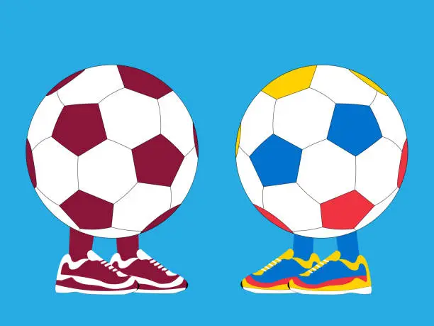 Vector illustration of Qatar vs Ecuador