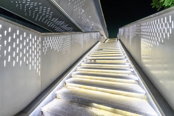 istock Stairs by night under the led light 1440878578