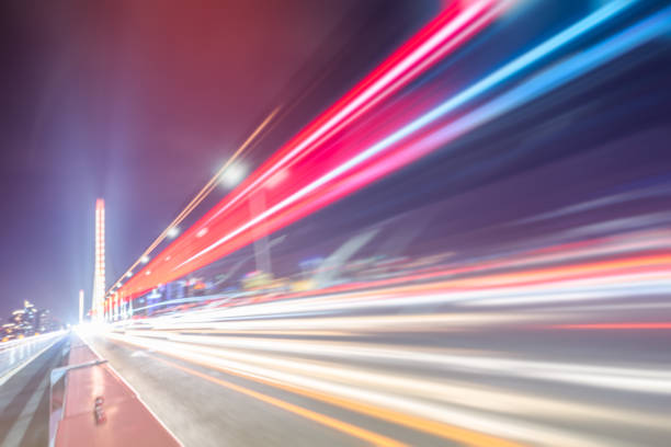 istock Motion blurred car at bridge, hangzhou city 1440878620