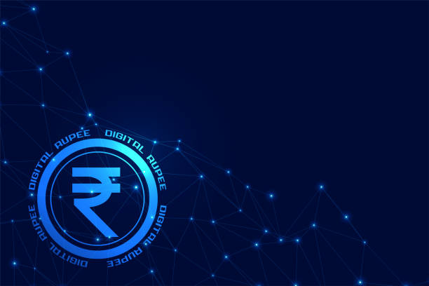 digital indian currency background with rupee symbol digital indian currency background with rupee symbol vector rupee symbol stock illustrations