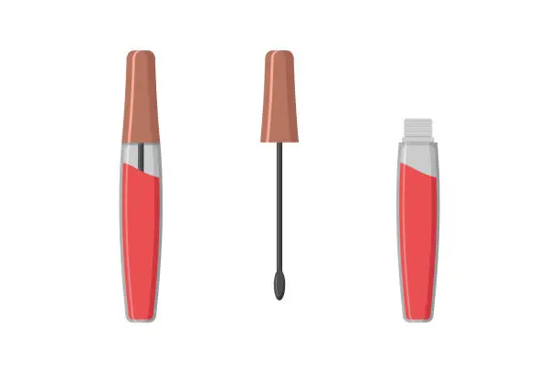Vector illustration of Liquid Lipstick Illustration Set