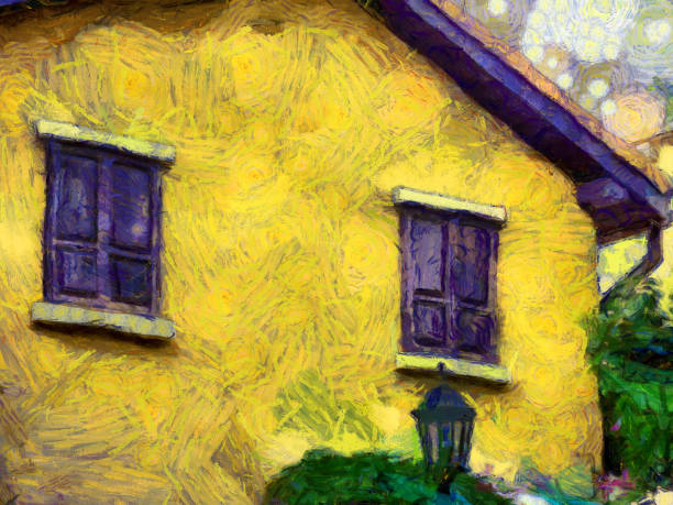 istock Italian style architecture village landscape Illustrations creates an impressionist style of painting. 1440892406