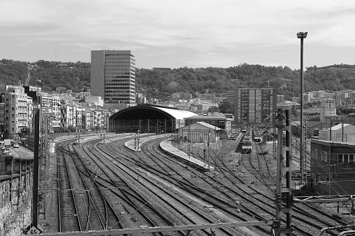 The Abando Indalecio Prieto railway station and previously known as Estación del Norte (North Station), a terminal railway station in Bilbao, Basque Country (Spain).