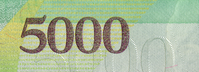 Number 5000 Pattern Design on Banknote