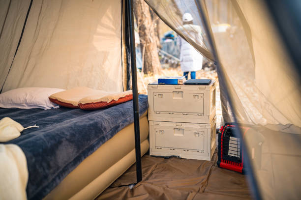 Interior view of tent for camping