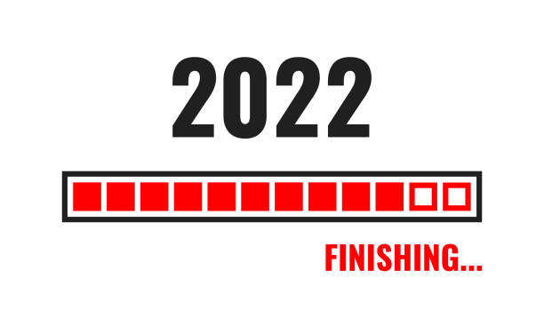 2022 finishing progress balken, vektorillustration - the end report finishing document stock-grafiken, -clipart, -cartoons und -symbole