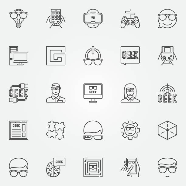 illustrations, cliparts, dessins animés et icônes de jeu d’icônes geek - game controller computer icon maze silhouette