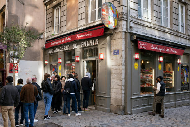 LYON, FRANCE, NOVEMBER 6, 2022 : famous Boulangerie du Palais in Lyon, France