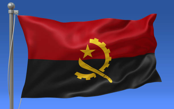 istock Angola flag on the flagpole 1440904401