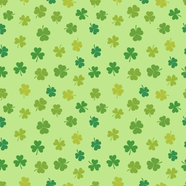 illustrations, cliparts, dessins animés et icônes de motif sans couture de trèfle de la saint-patrick - fond vectoriel - saint patrick