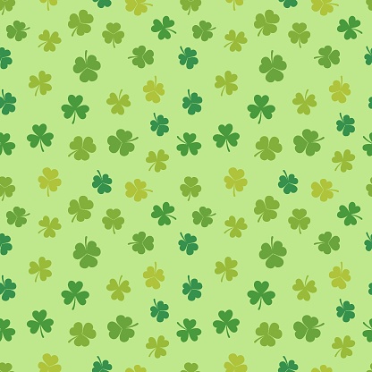 St Patrick's Day shamrock seamless pattern - vector Irish clover background