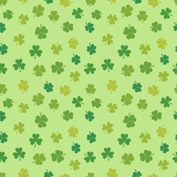 St Patrick's Day shamrock seamless pattern - vector background St Patrick's Day shamrock seamless pattern - vector Irish clover background st patricks stock illustrations
