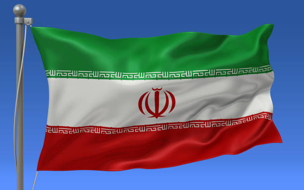 flaga iranu na maszcie - iranian flag zdjęcia i obrazy z banku zdjęć
