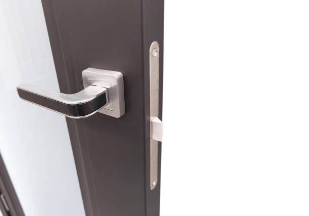 istock Door handle element close up. Door handle isolatedon white background. Concept of accessories for interior design home interior 1440910194
