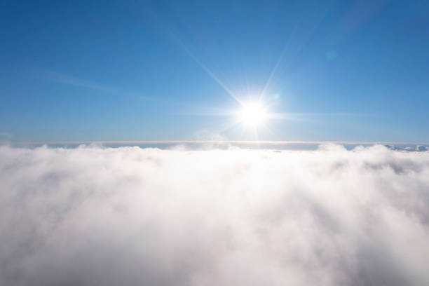 istock Aerial view white clouds in blue sky. View from drone. Aerial top view cloudscape. Texture of clouds. View from above. Panorama sky 1440910390