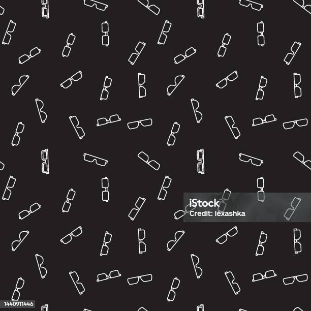 Spectacles Pattern Background Glasses Dark Seamless Pattern Vector Eyeglasses Background Stock ...