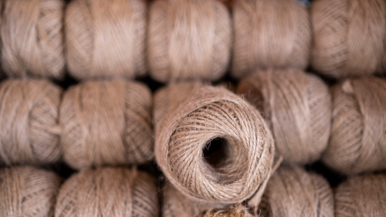 Balls of yarn made of natural cotton