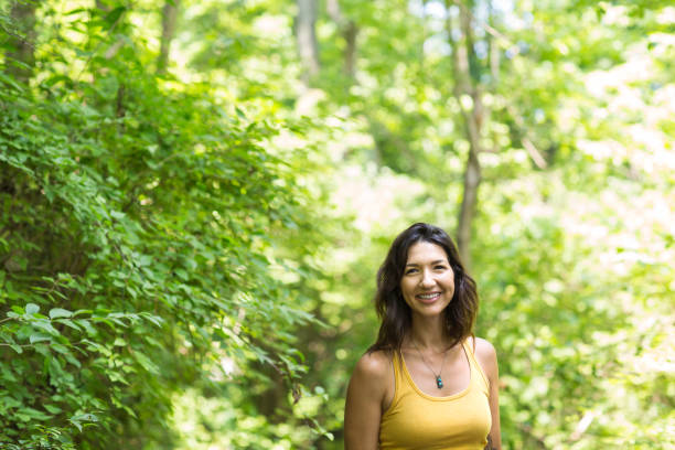 Portrait of a beautiful Hispanic woman smiling.