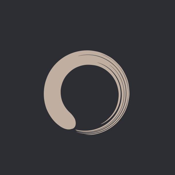 Organic style icon isolated on dark background.Deco design, beauty, spa, mindfulness lines.Meditation concept.Abstract circular design illustration.