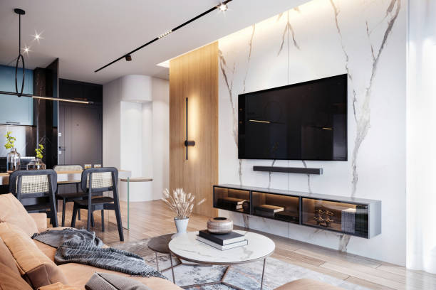 istock Modern apartment living room interior 1440915359