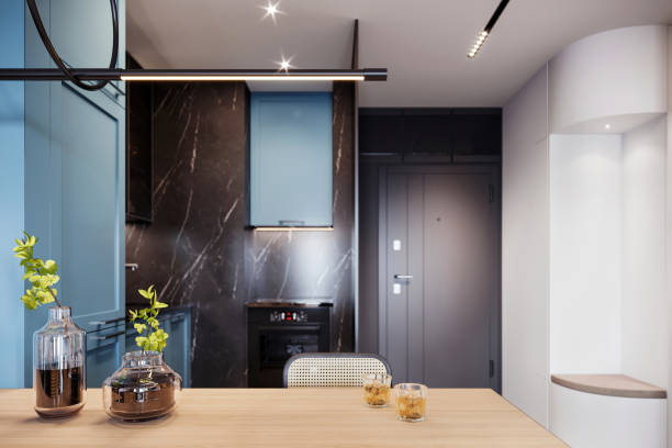 istock Modern kitchen and entrance door interior 1440915375