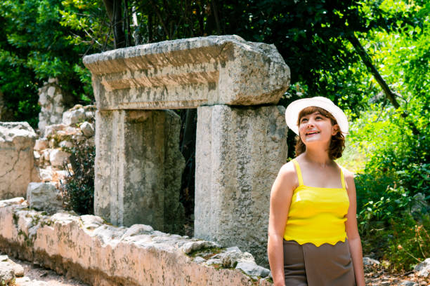 a happy tourist discovers...