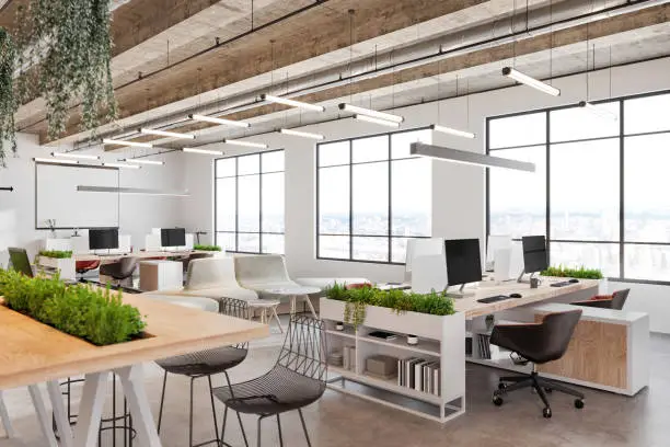 Photo of Modern open plan office space interior